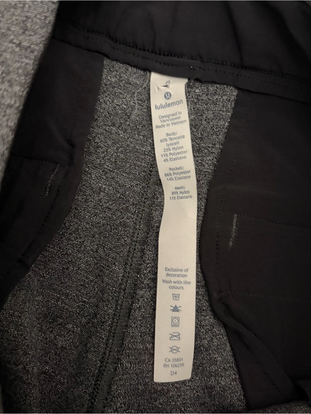 Lululemon Pants City Trek Trouser Size 8 Heathered Gray black Tapered like new - Picture 5 of 10
